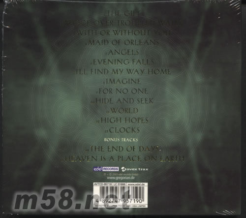 MASTERS OF CHANT CHAPTER IV專輯背面圖片