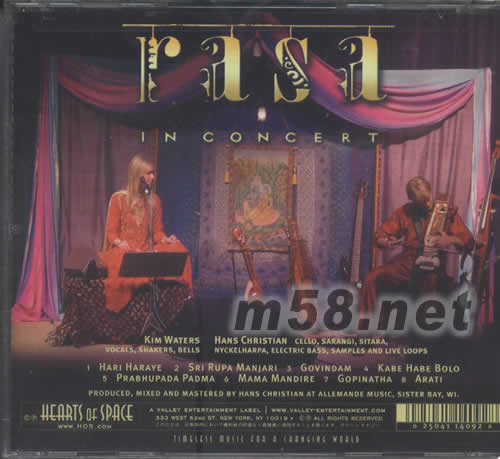 INCONCERT專輯背面圖片