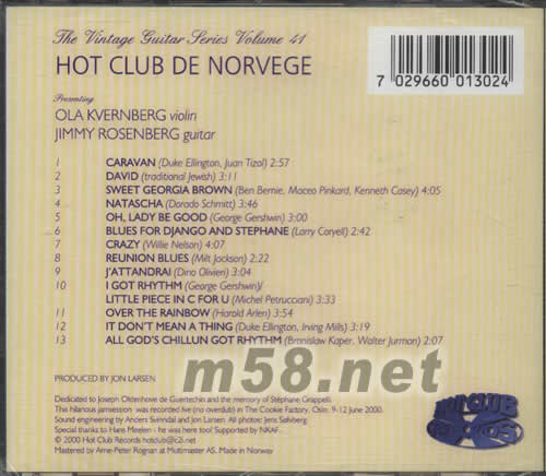 弦燒我心 HOT CLUB DE NORVEGE OLA&JIMMY專輯背面圖片