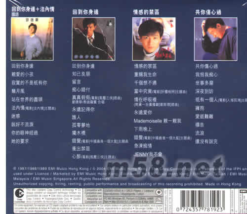 真存版系列 劉德華專輯背面圖片