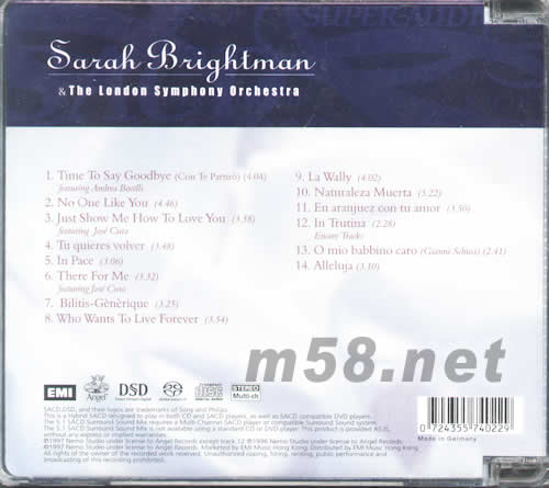 THE LONDON SYMPHONY ORCHESTRA SACD專輯背面圖片