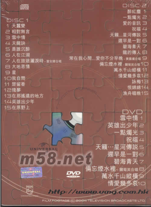 環球巨星影音啟示錄 關正杰專輯背面圖片