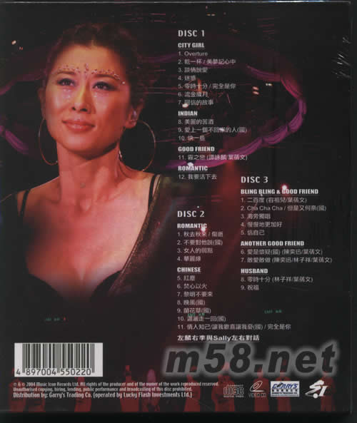 25周年金曲演唱會3-VCD KARAOKE專輯背面圖片