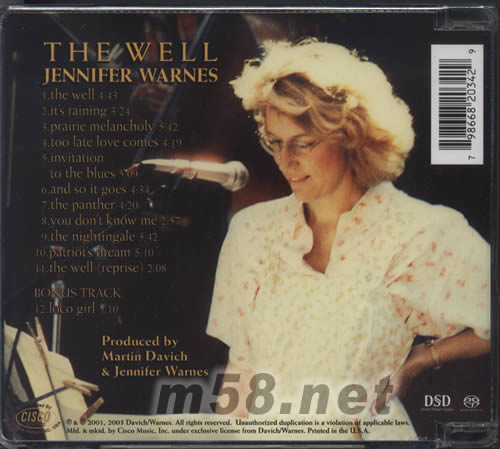 THE WELL 莉花井SACD(首批限量特別版)專輯背面圖片