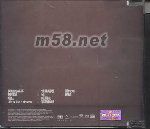 Life is Like a Dream SACD專輯背面圖片