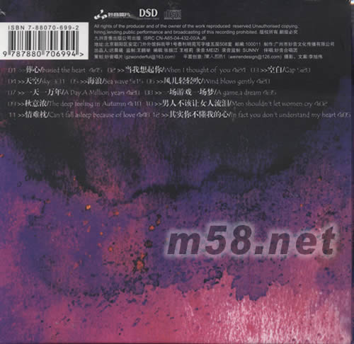 劉蔓 當我想起你專輯背面圖片