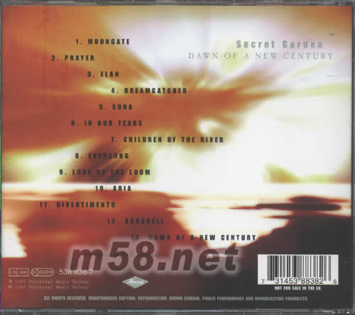 Dawn of a New Century專輯背面圖片