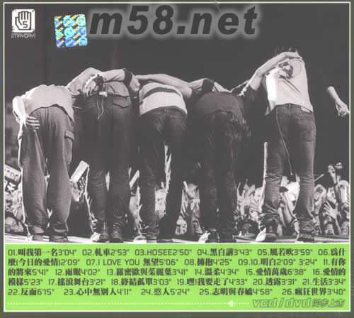 十萬青年站出來-Live巡回演唱會全記錄CD專輯背面圖片