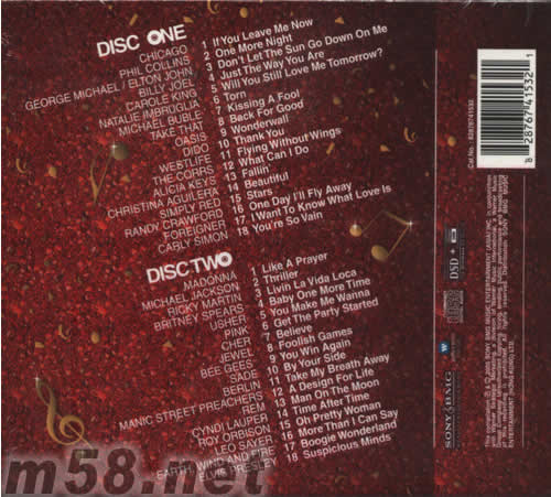 SUPER STARS(36位國際巨星名曲)專輯背面圖片