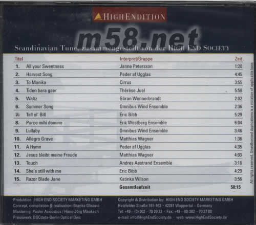 測試 8 北國風情SCANDINAVIAN TUNE VOLUME 8專輯背面圖片