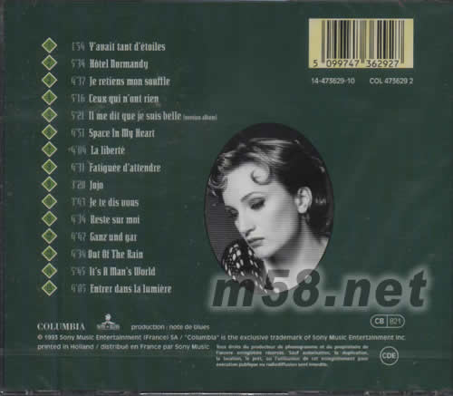 JE TE DIS VOUS專輯背面圖片