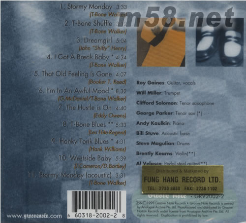 I‘VE GOT THE T-BONE WALKER BLUES藍調24K專輯背面圖片