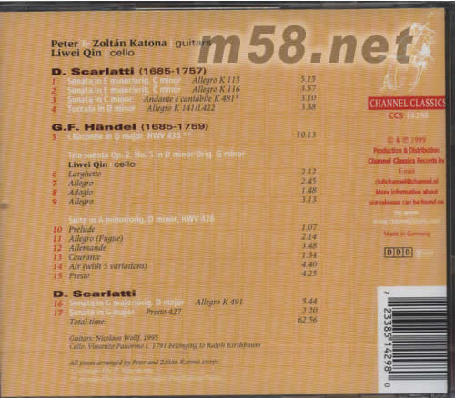 SCARLATT&HANDEL孿生兄弟吉他二重奏專輯背面圖片