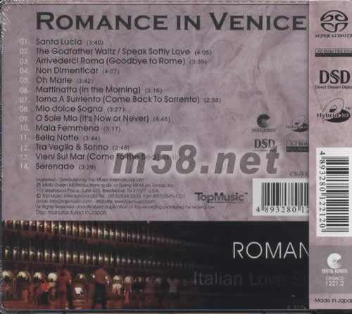 情迷威尼斯ROMANCE IN VENICE SACD專輯背面圖片