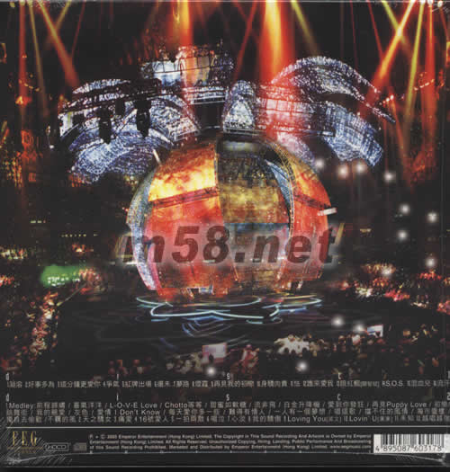 容祖兒演唱會2005 CD專輯背面圖片