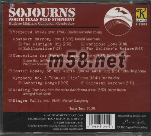 逗留SOJOURNS專輯背面圖片