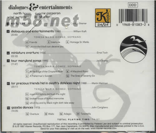 對話 娛樂現代作曲家聲樂作品集專輯背面圖片