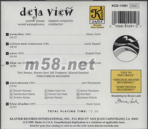 似曾相識的風(fēng)景DEJA VIEW專輯背面圖片