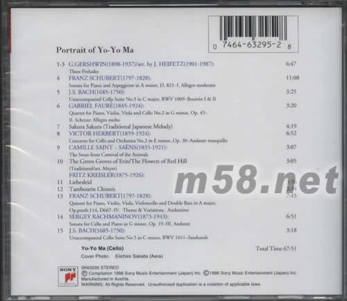 PORTRAIT OF YO-YO MA專輯背面圖片