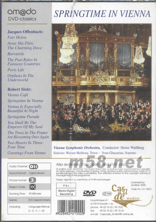 SPRINGTIME IN VIENNA維也納之春VOL.2 DVDDVD背面圖片