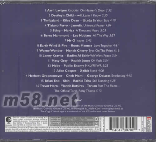 THE OFFICIAL ATHENS 2004 OLYMPIC GAMES ALBUM專(zhuān)輯背面圖片