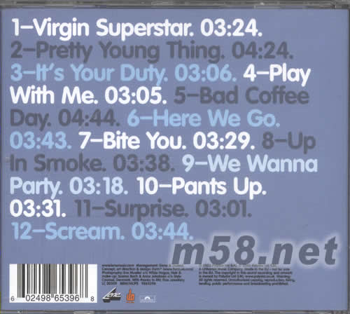 PLAY WITH ME專輯背面圖片