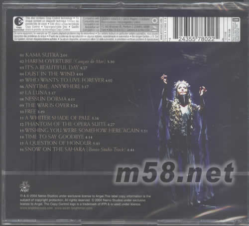 THE HAREM WORLD TOUR LIVE FROM LAS VEGAS專輯背面圖片