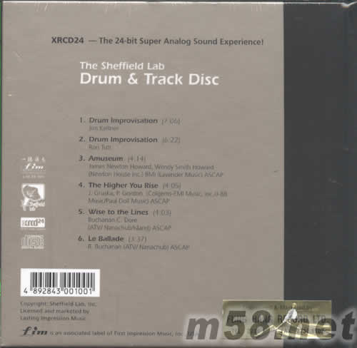 DRUM&TRACK DISC世界鼓王XRCD專輯背面圖片