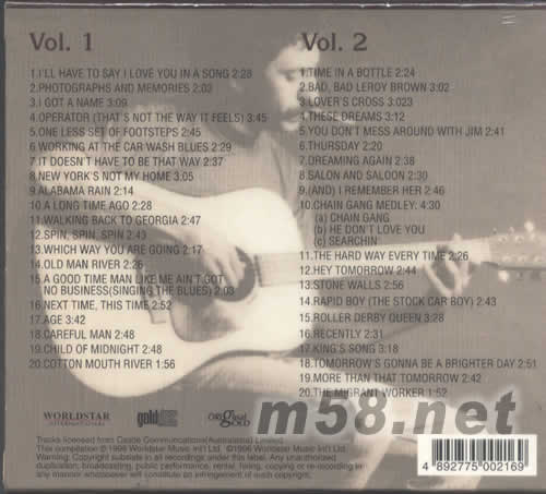 THE CLASSIC GOLD OF JIM CROCE 2CD(金碟)專輯背面圖片