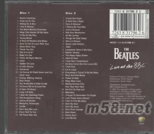 LIVE AT THE BBC專輯背面圖片