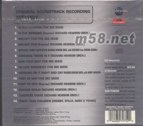 ORIGINAL SOUNDTRACK RECORDING FROM MELODY專輯背面圖片