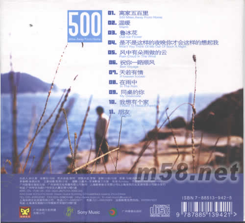 離家500里專輯背面圖片