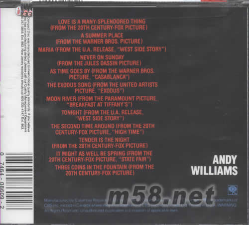 MOON RIVER AND OTHER GREAT MOVIE THEMES專輯背面圖片