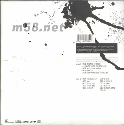 Ask Kelly專輯背面圖片