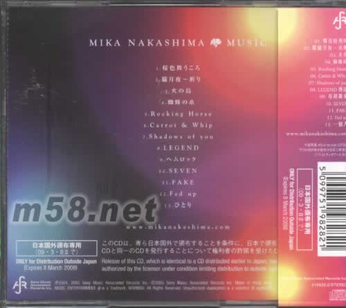 MUSIC (海外版)專輯背面圖片