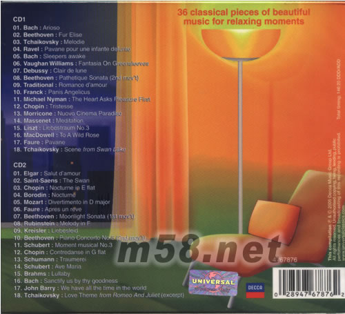 THE VERY BEST OF RELAXING CLASSICS 2專輯背面圖片