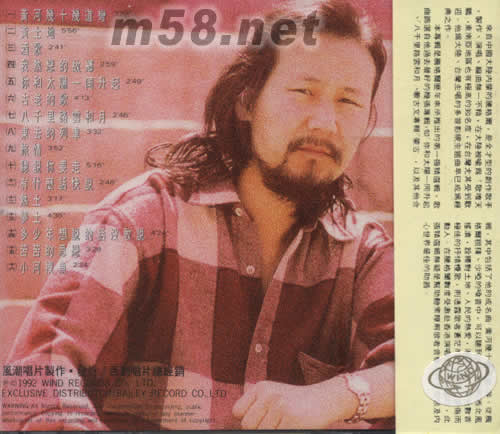 騰格爾發(fā)燒(金曲)專輯背面圖片