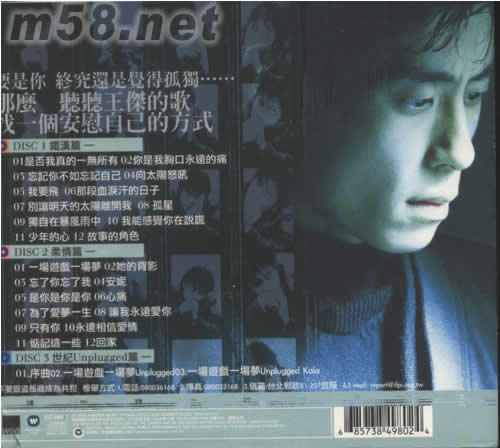 王杰最好2000世紀精選專輯背面圖片