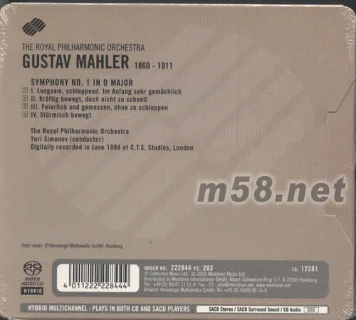 MAHLER馬勒SACD專輯背面圖片