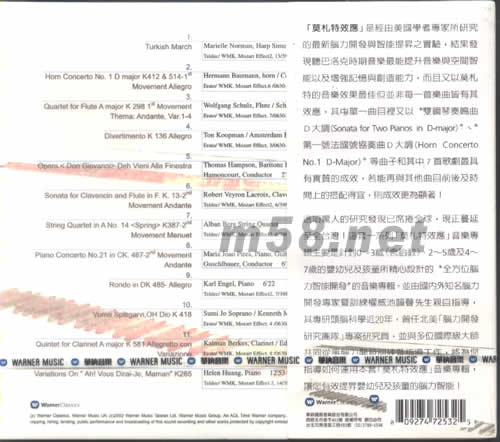 莫札特效應(yīng)系列 2-5歲MOZART EFFECT II專輯背面圖片