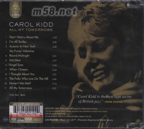 ALL MY TOMORROWS SACD專輯背面圖片