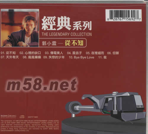 從不知 (SONY經典系列)專輯背面圖片