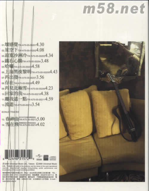 星空下的傳說專輯背面圖片