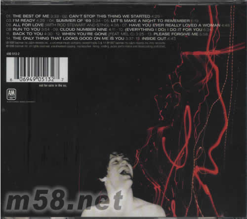 THE BEST OF ME專輯背面圖片