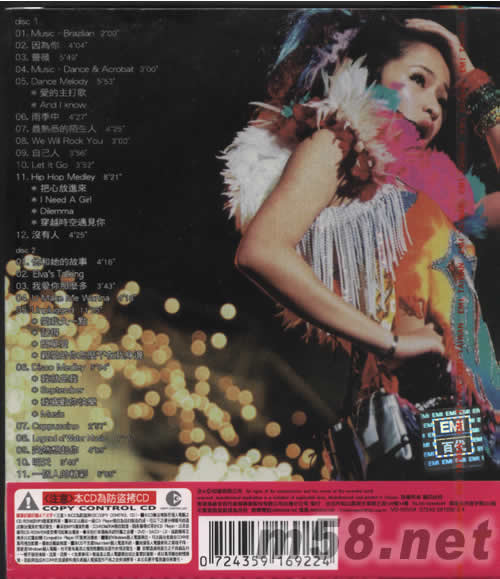 ELVA 2003UP2U臺北演唱會CD專輯背面圖片