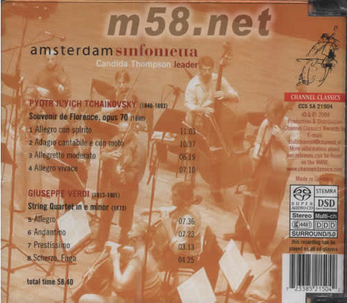 柴可夫斯基 威爾第 回憶佛羅倫薩SACD專輯背面圖片