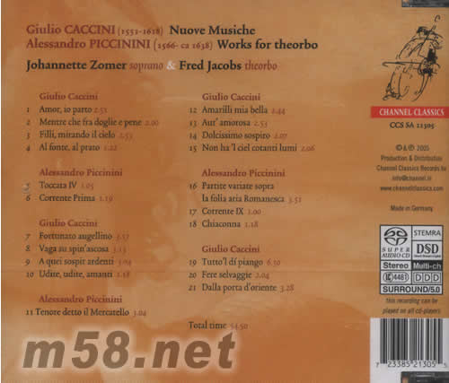 CACCINI卡奇尼專輯背面圖片