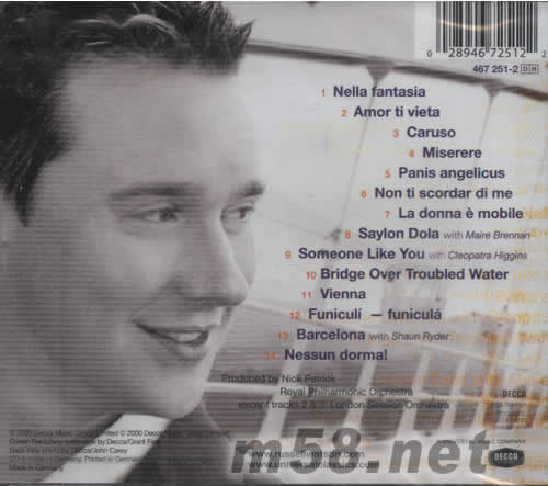 THE VOICE專輯背面圖片