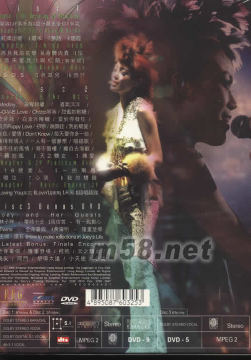容祖兒演唱會2005卡拉OK DVD專輯背面圖片