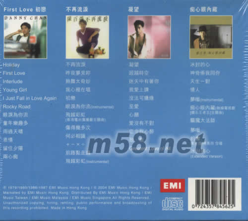 真存版系列 陳百強專輯背面圖片